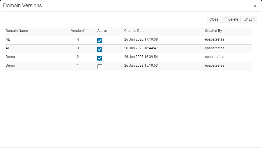 Mapper - Domain Versions
