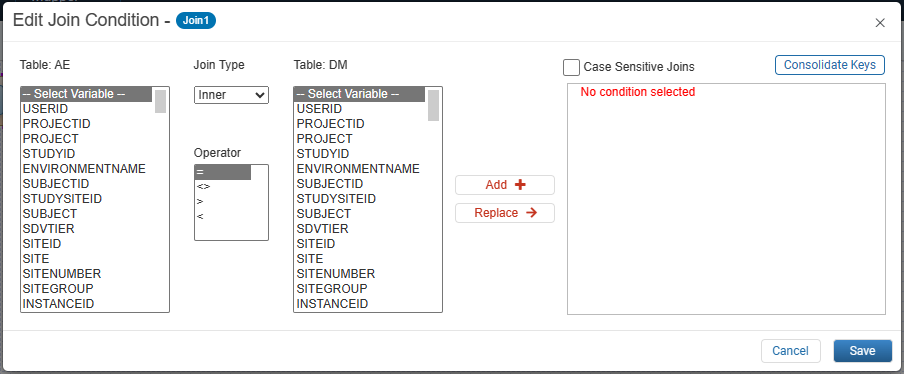 Mapper - Edit Join