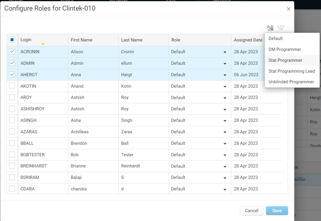 Configure Role - Study Users