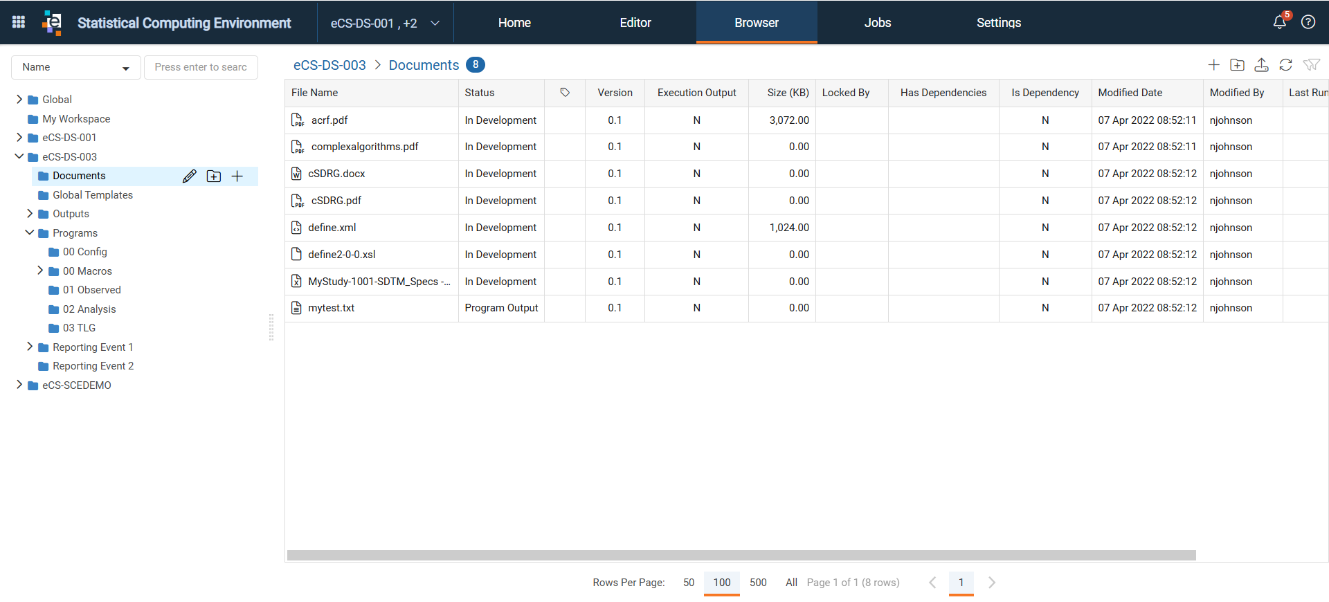 Statistical Computing Environment Browser