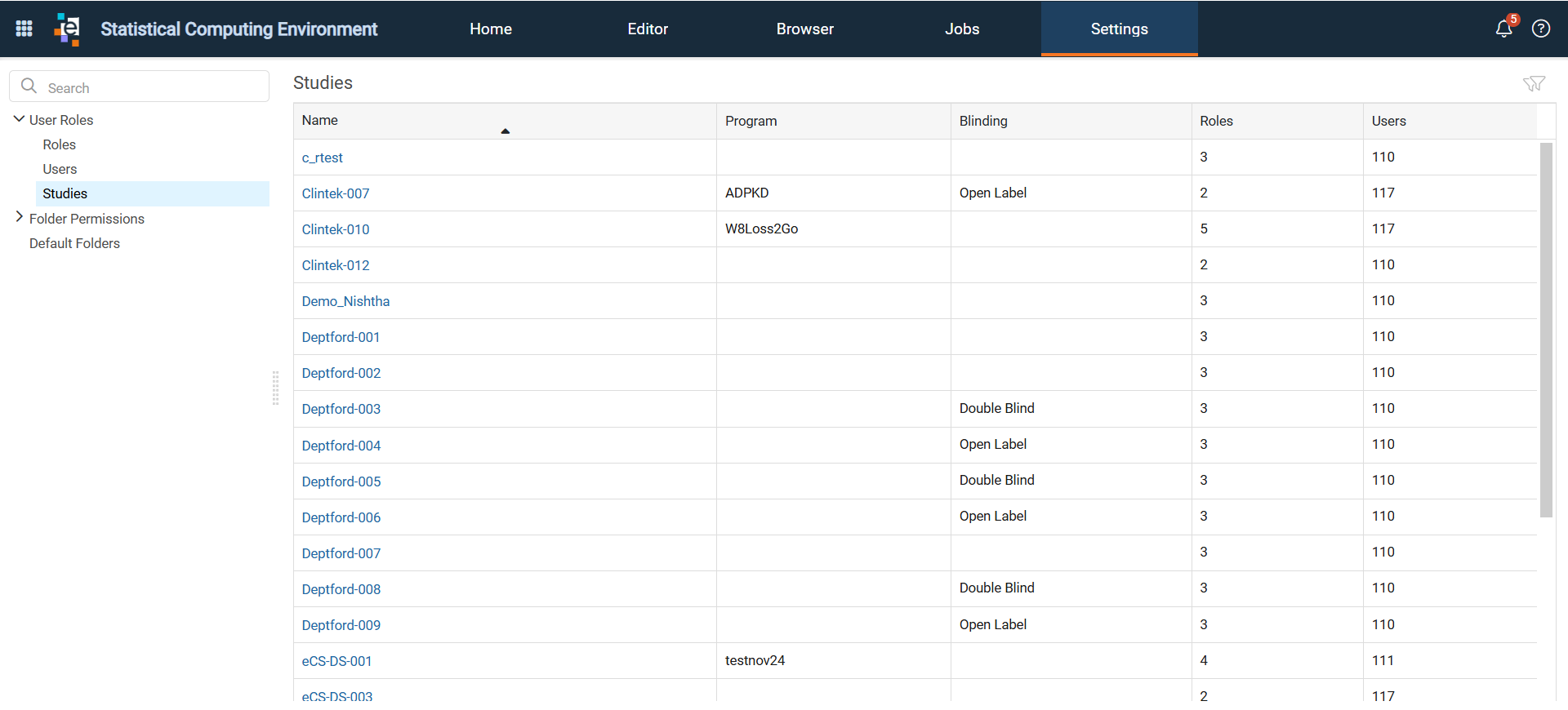 Configure Role - Study Users