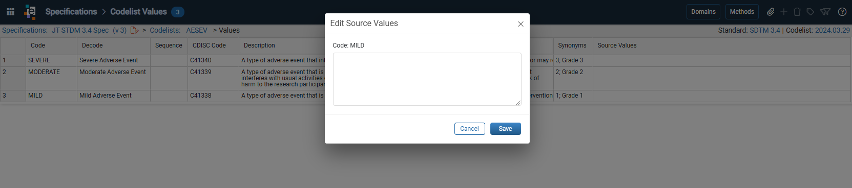 Edit Source Values