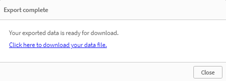 Excel export download link