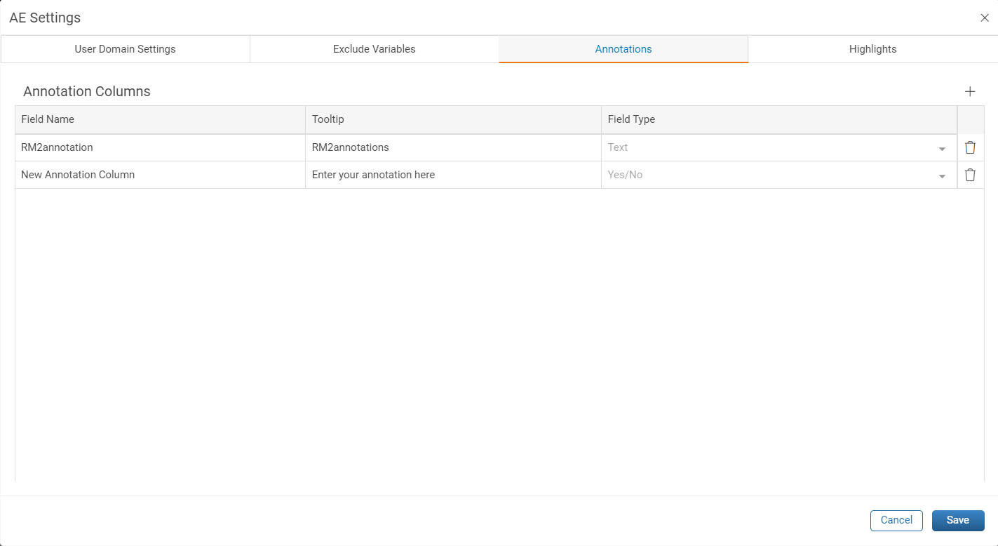 Annotations Tab