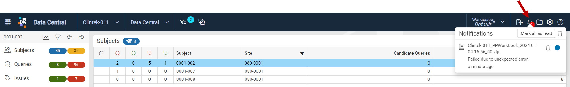 Workbook Patient Profile - Notifications