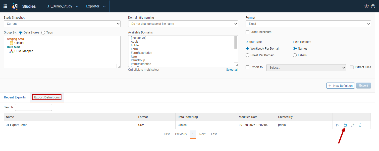 Export Definitions