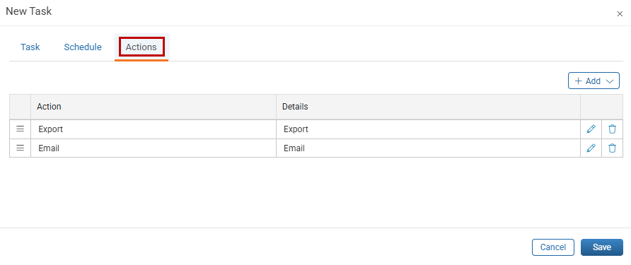 Export Actions