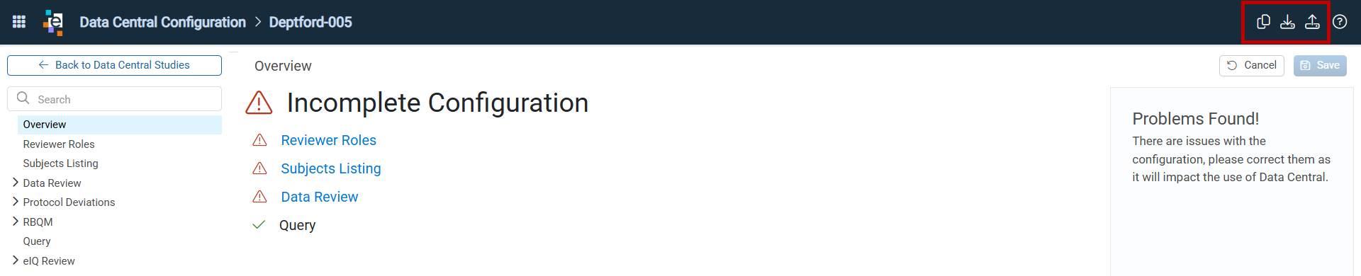 Copy Data Central Configuration