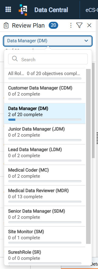 Select Role Drop-down