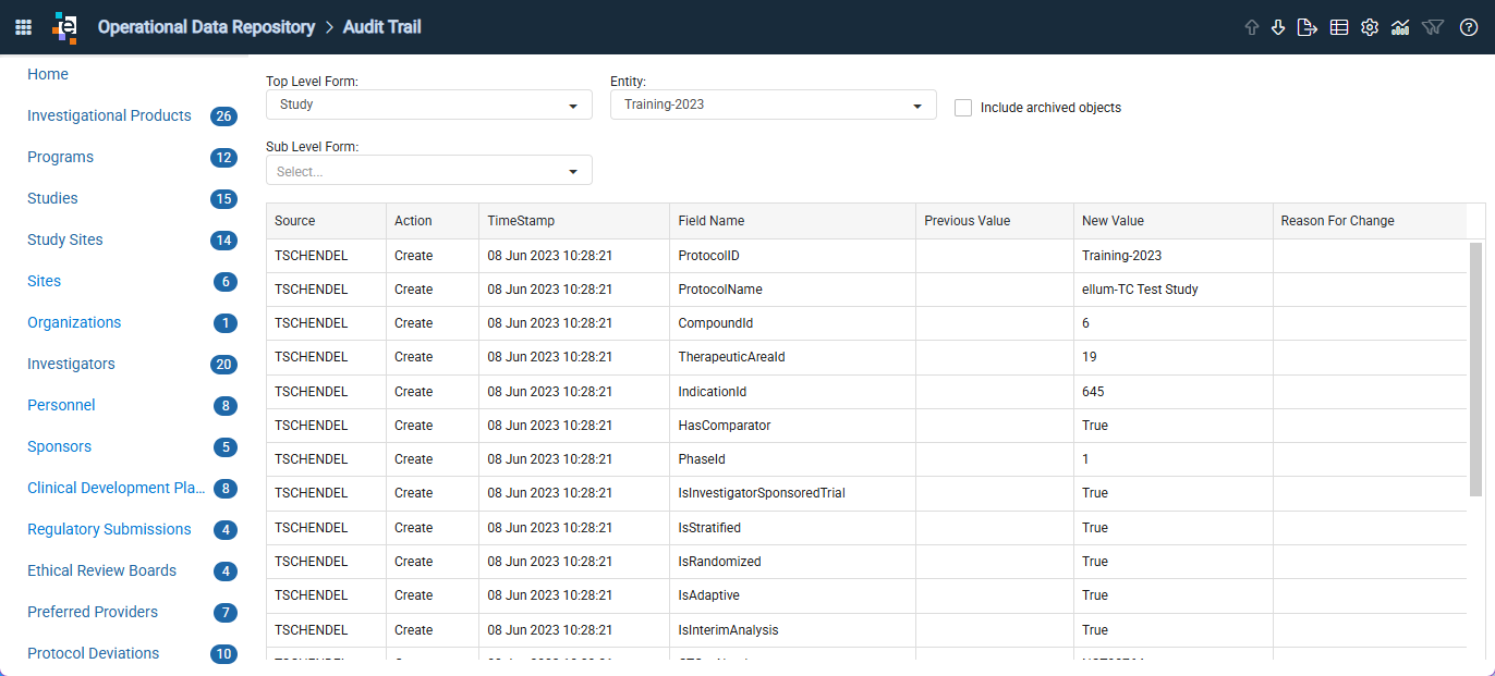 ODR Audit Trail