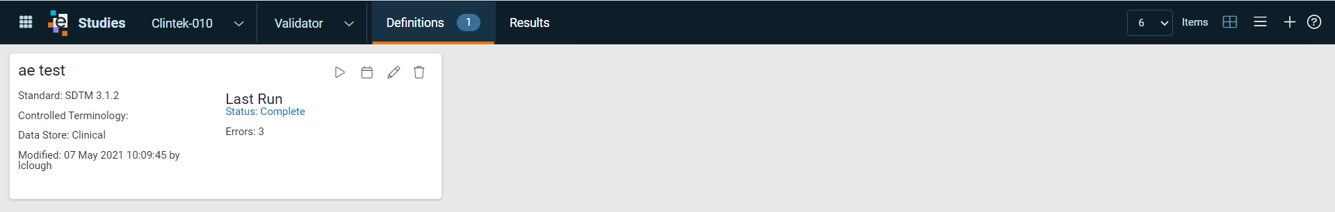 Validation Definitions