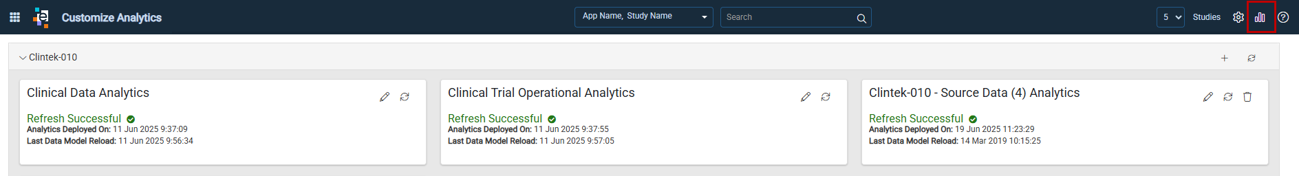 Open the Analytics landing page