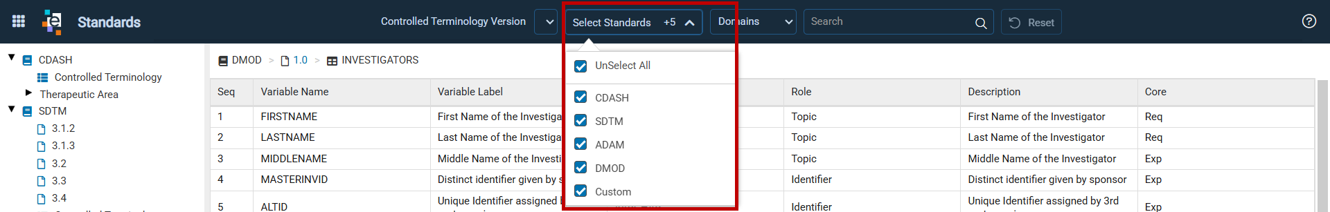 Select Standards