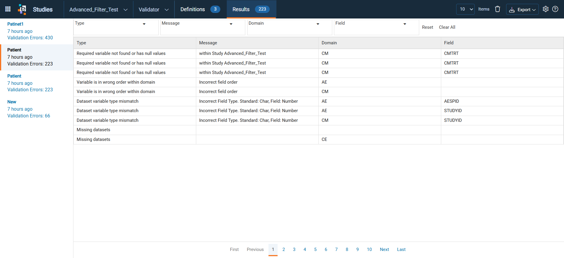 Validator Results