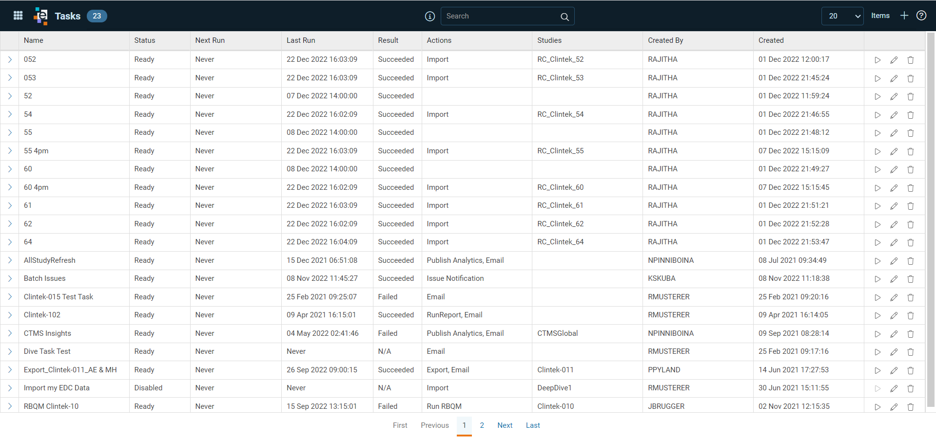 Tasks List