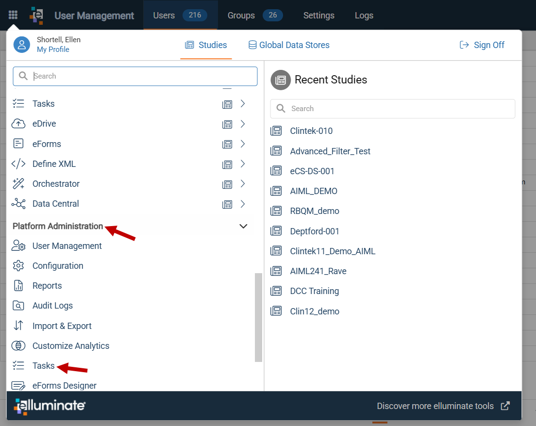 Access Global Tasks