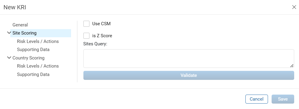 New KRI Site Scoring