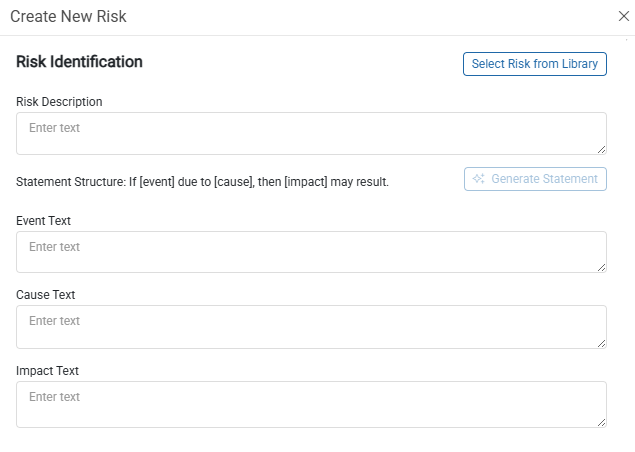Enter Risk Manually
