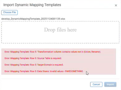 DMT File Upload With Errors