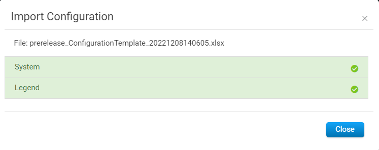 Import Configuration Success