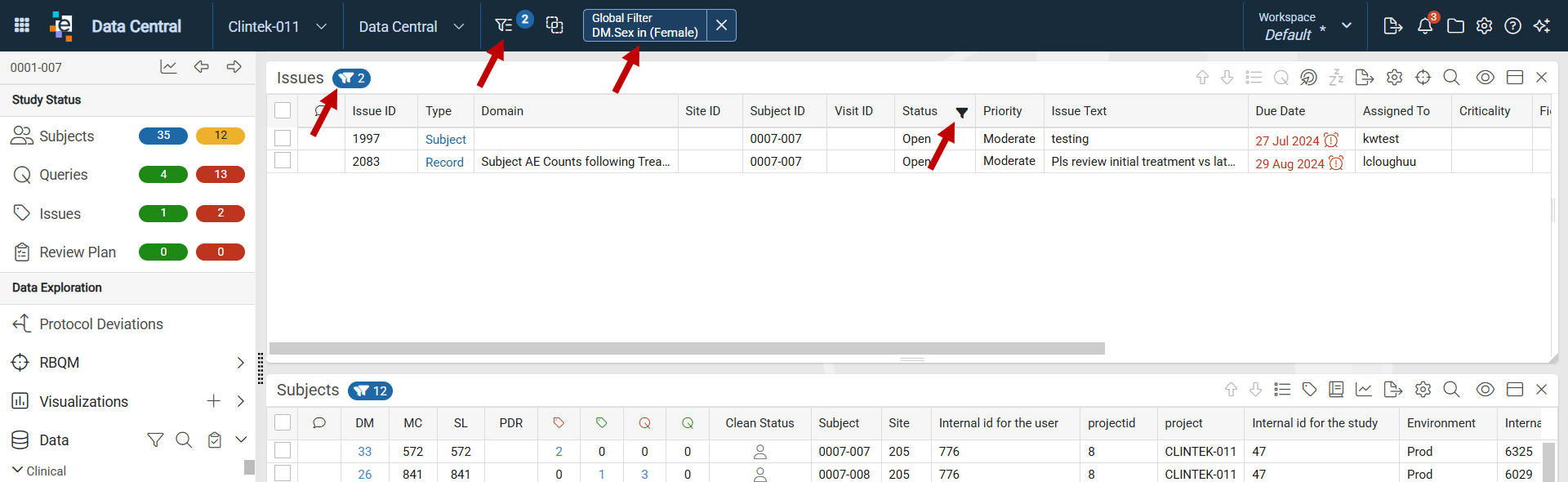 Identify Filtered Columns