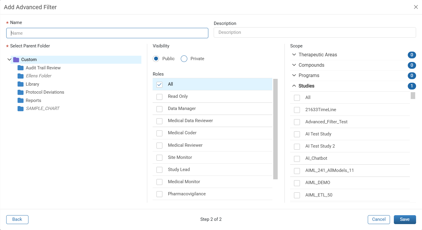 Add Advanced Filter Save Window