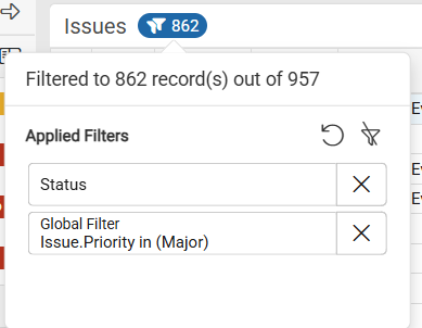 Clear Filters from popout