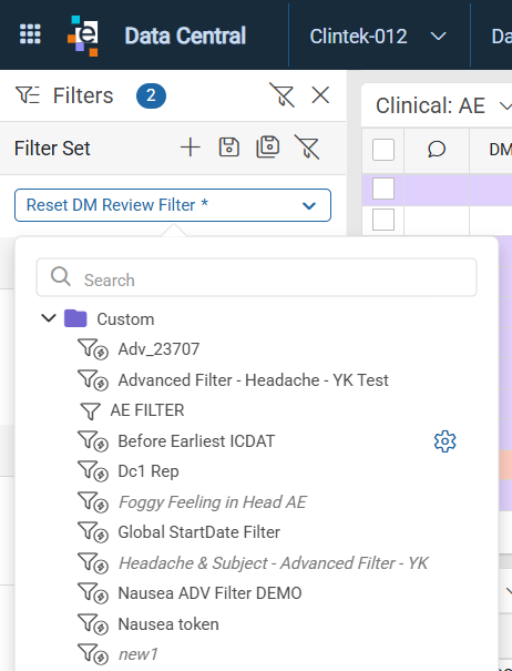 Apply Filter Set
