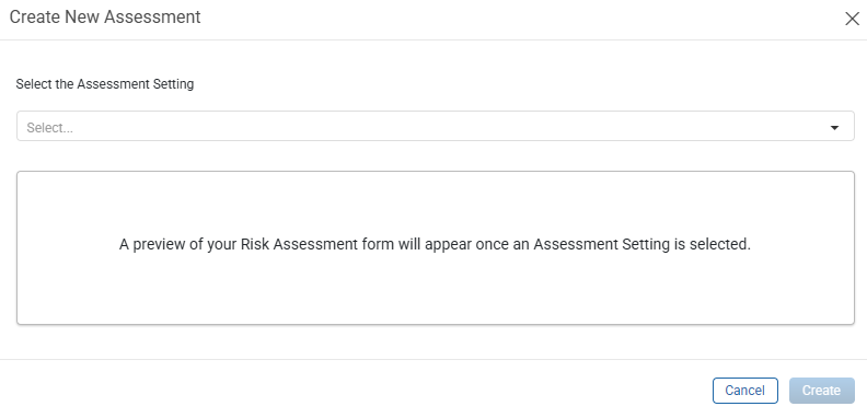 Create New Assessment