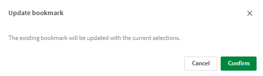 Update bookmark confirmation window