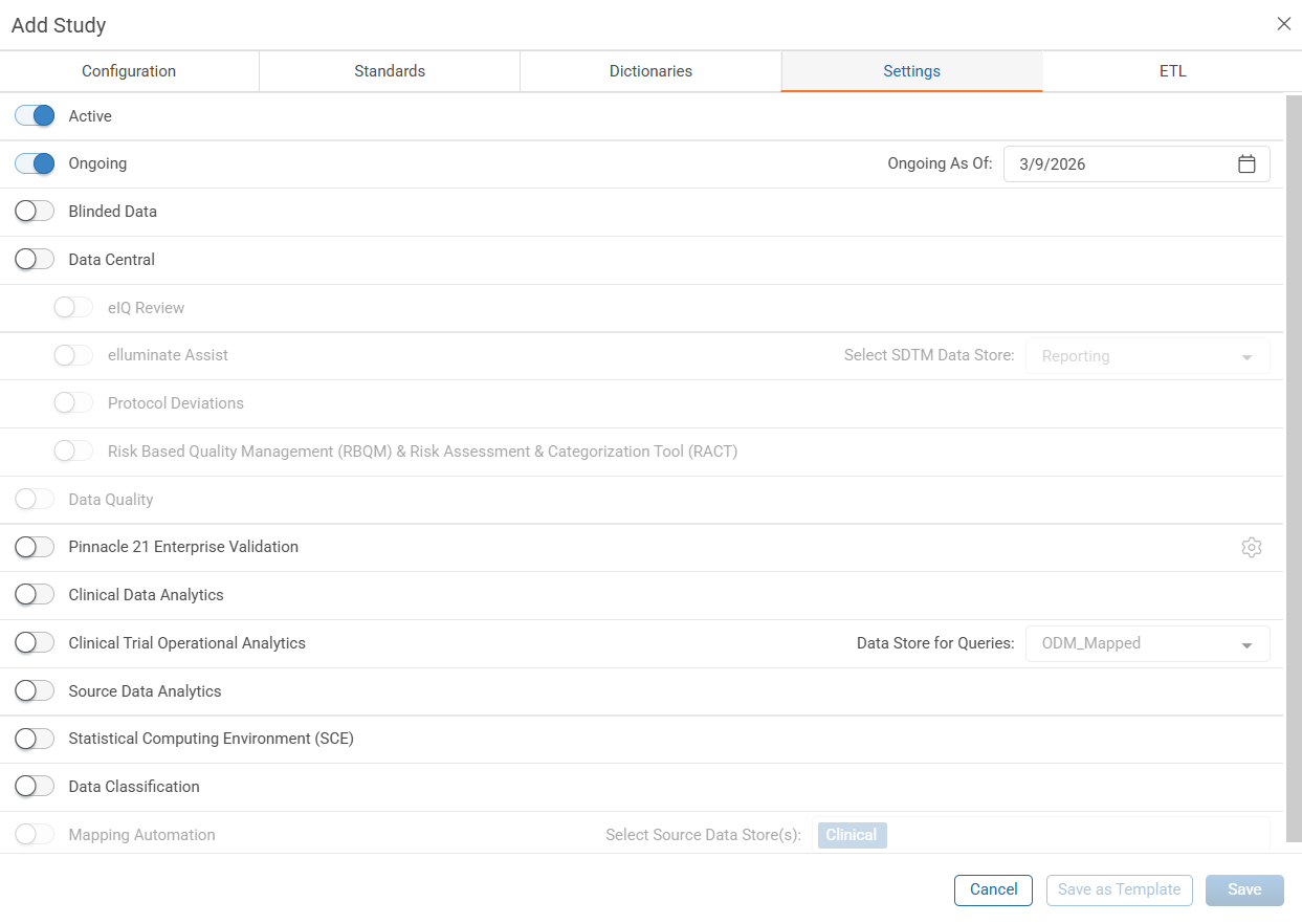 Settings Tab