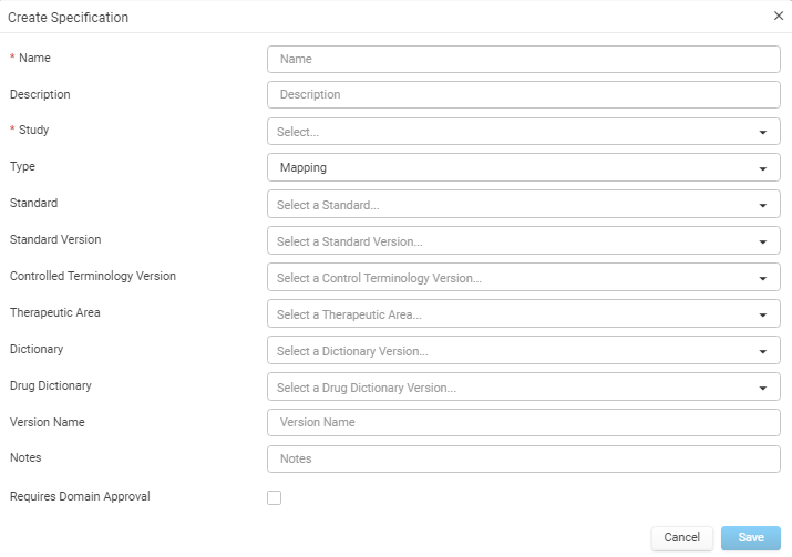 Create Specification