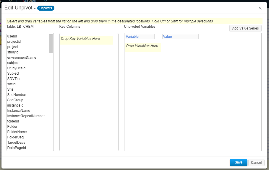 Mapper - Unpivot Properties