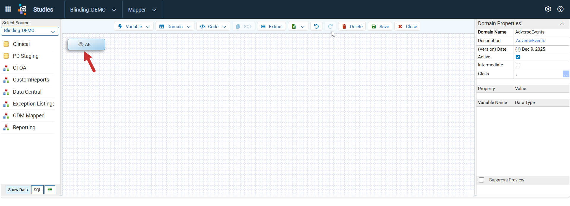 Domain Editor Window