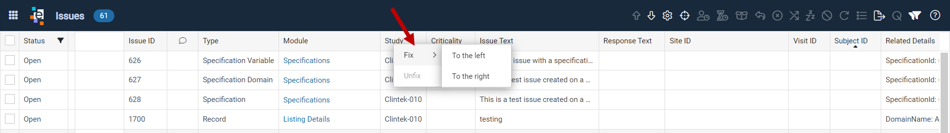 Fix / Unfix Columns