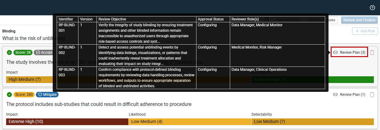 Hover Behavior - Review Plan Tooltip
