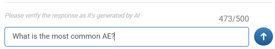 Prompt entered in the input field with the up arrow available