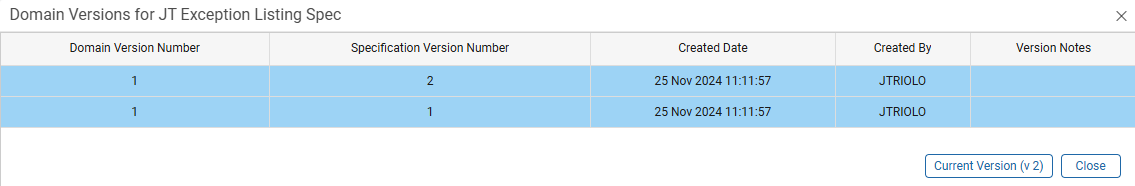 Domain Version Window
