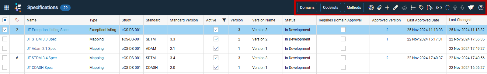 Toolbar Actions