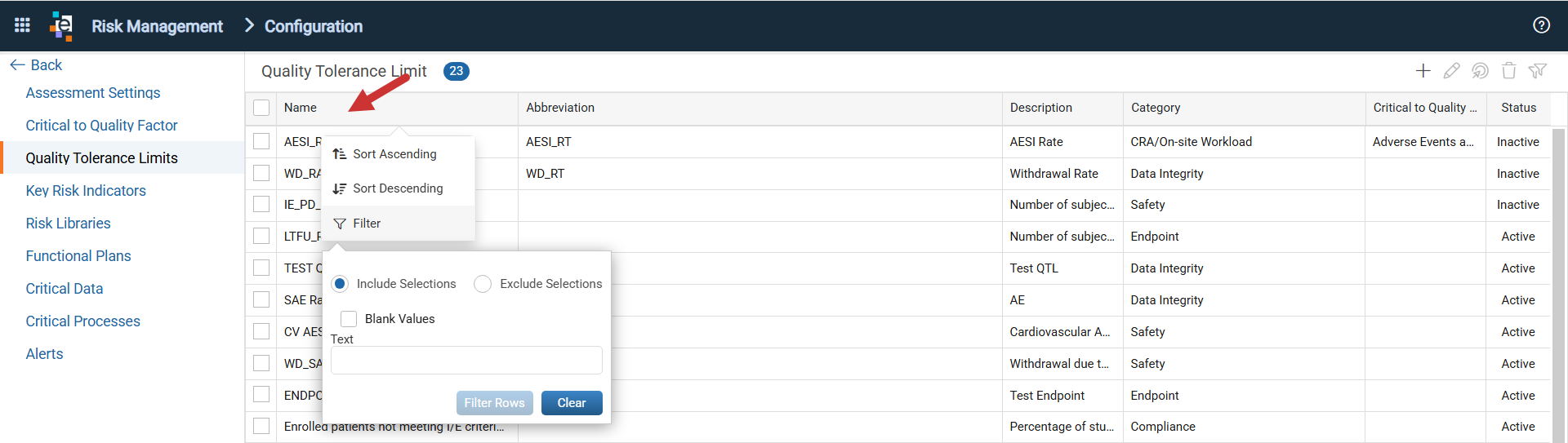 Filters and Sorting