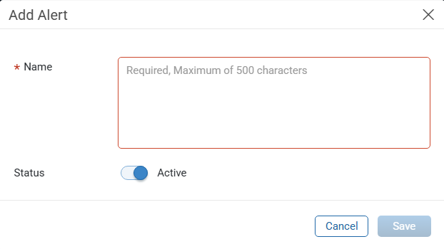 Add Alert window