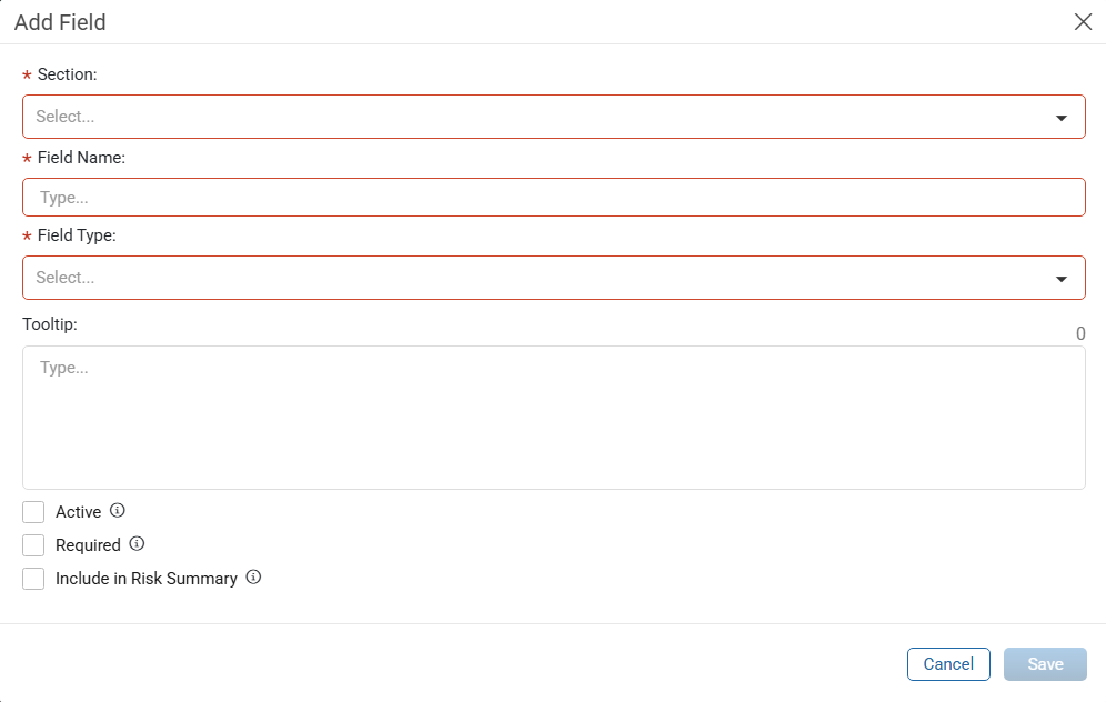 Add Field window
