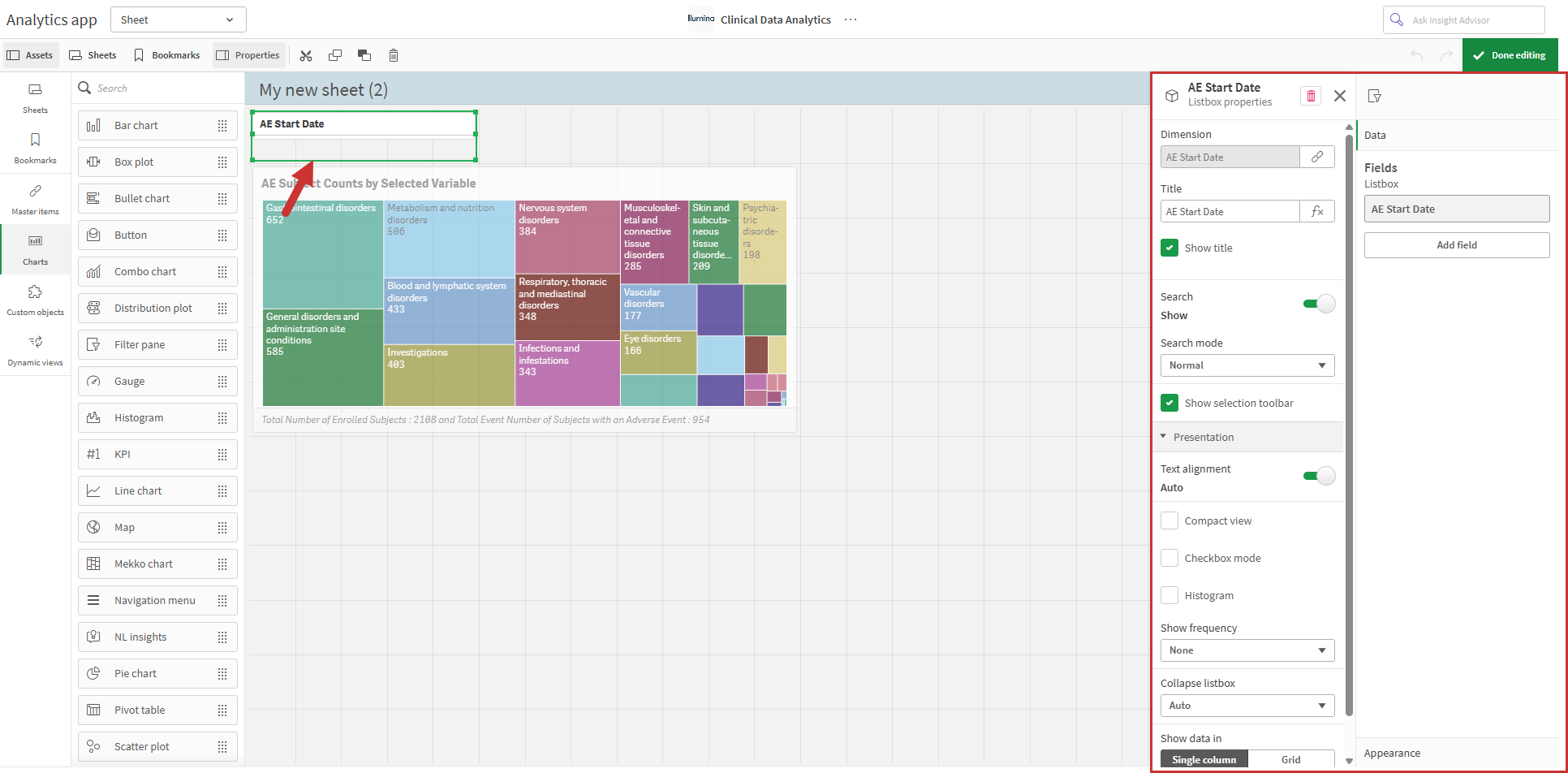 Filter pane configuration