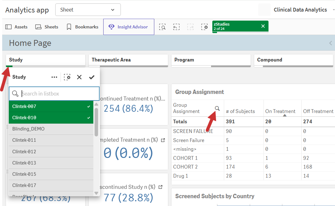 Sheet-level filter options in Analytics
