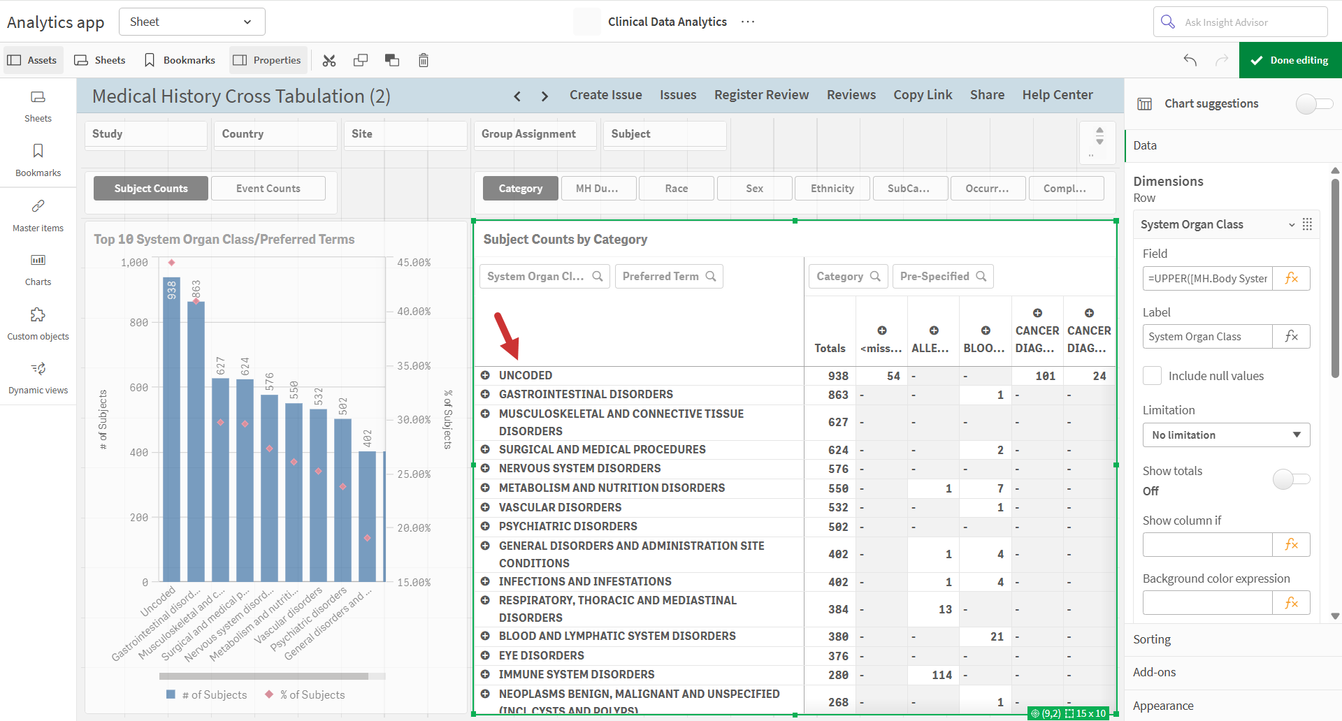 Visualization displaying updated text casing