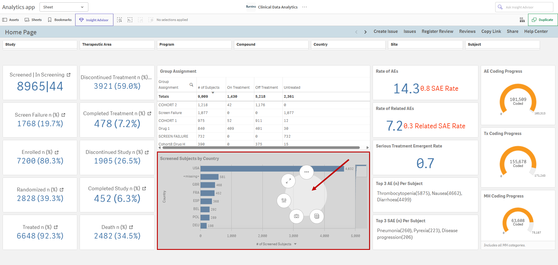 Visualization options when Touch screen mode is enabled