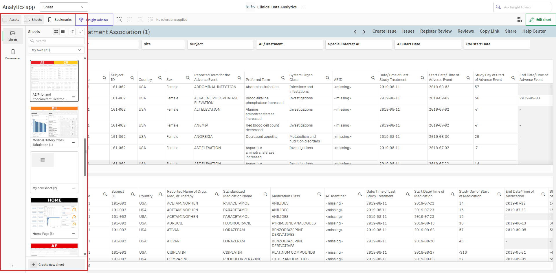 Browse sheets from the Assets panel