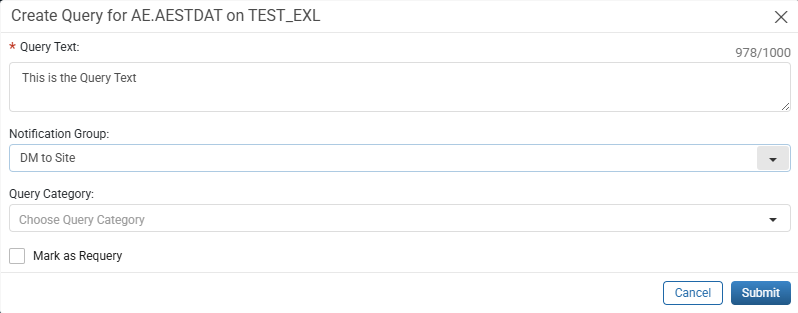 Create Query window