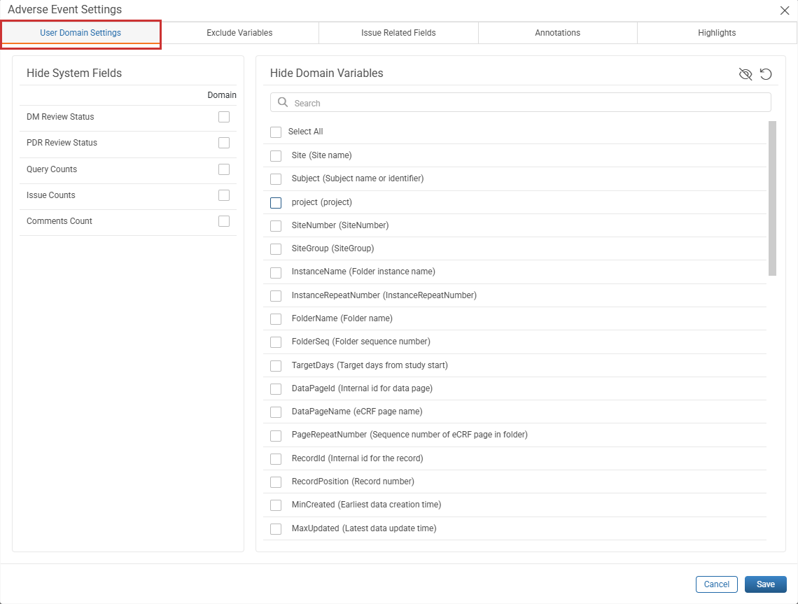Hide or Show Columns