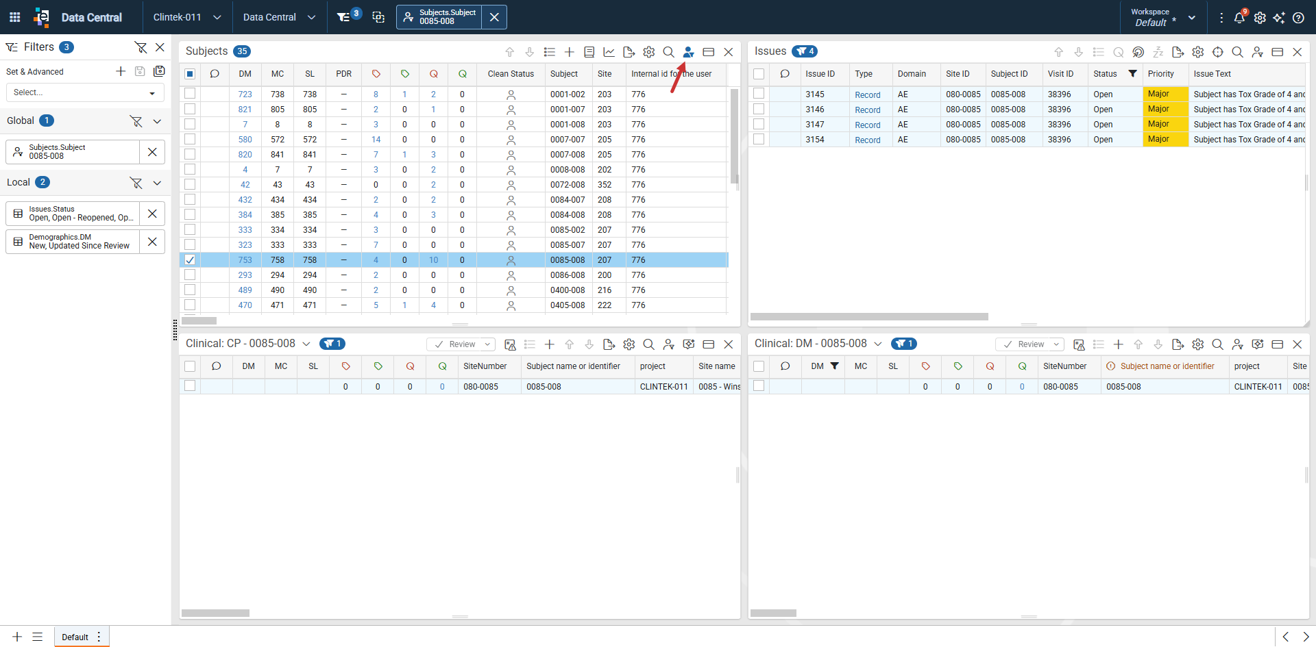 Filter Subject in Other Panels Active with Global Filter in Filter Panel